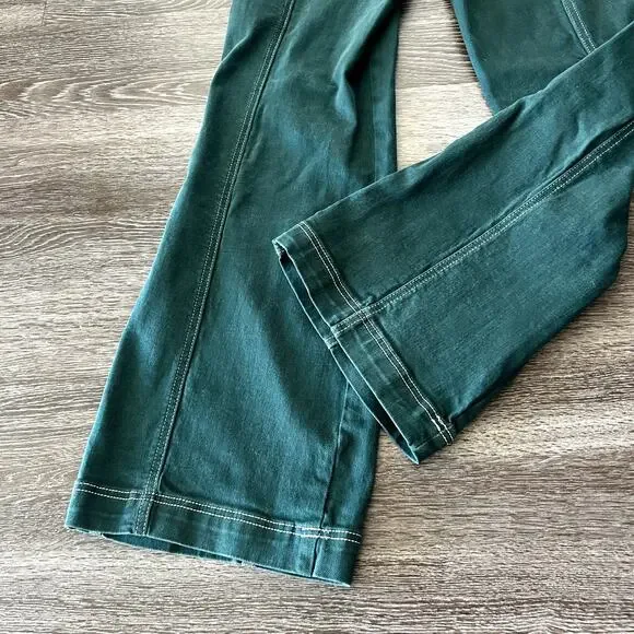 Free People High-Rise Foxy Flare Jeans Green Wide Leg Retro - Picture 12 of 16